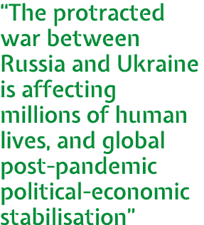  The protracted war between Russia and Ukraine is affecting millions of human lives, and global post-pandemic politic   