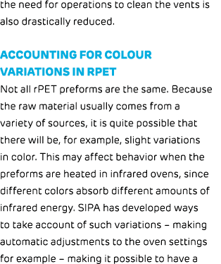 the need for operations to clean the vents is also drastically reduced. Accounting for colour variations in rPET Not ...